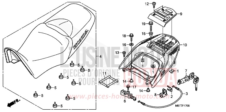 SEAT for Varadero ABS ECLIPSE ORANGE METALLIC (YR290) from 2008
